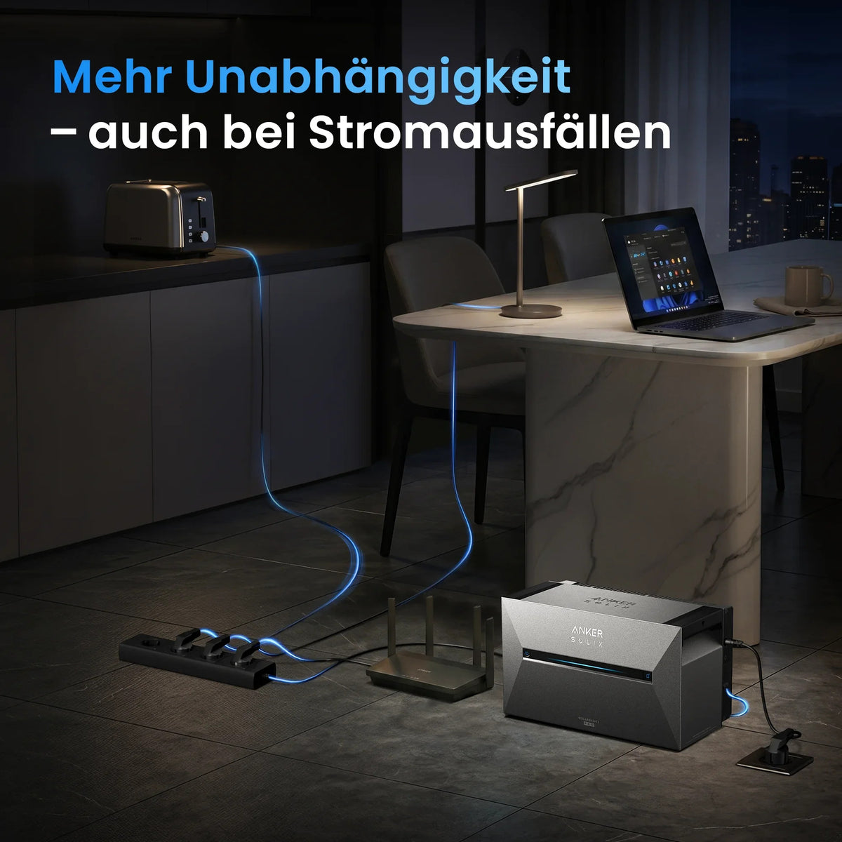 Balkonkraftwerk mit Speicher – Anker SOLIX Solarbank 3 Pro E2700 (2,68 kWh) | SAKETE 500W
