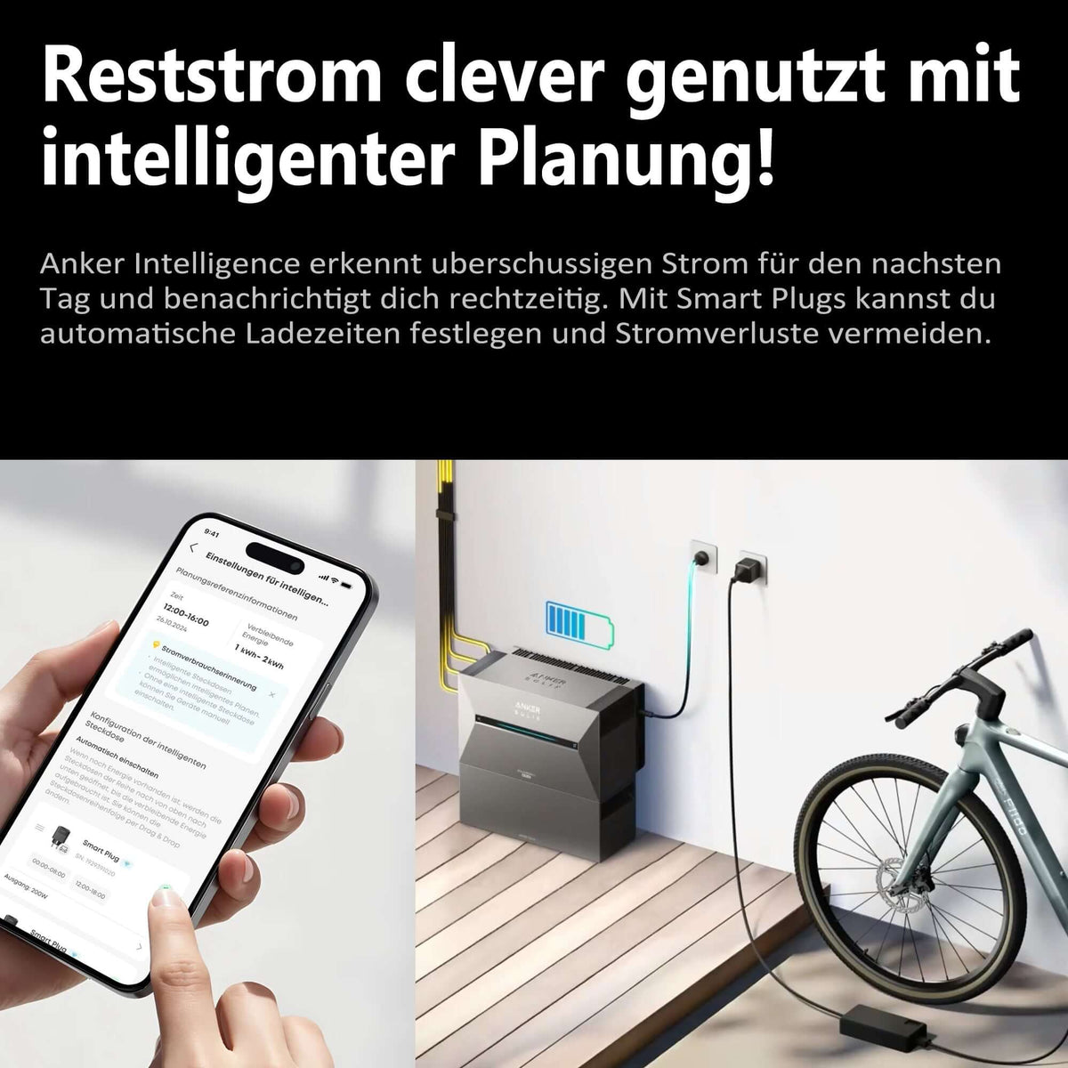 Balkonkraftwerk mit Speicher – Anker SOLIX Solarbank 3 Pro E2700 (2,68 kWh) | SAKETE 500W