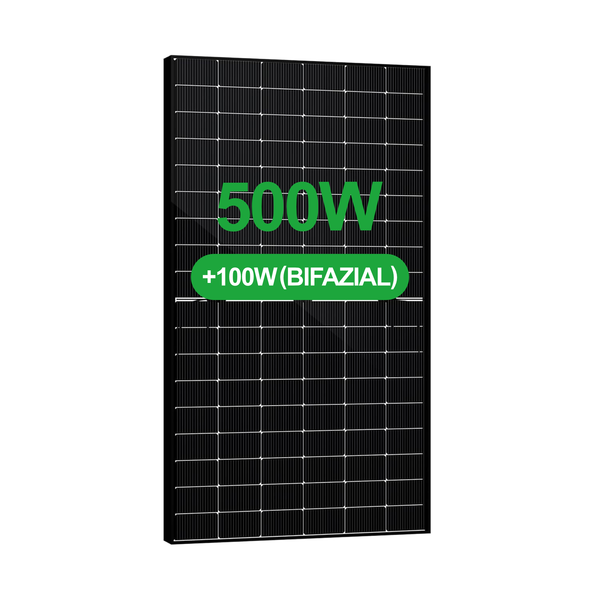 SAKETE Solarpanel 500W Bifazial (+100W), Solarmodul Doppelglas Full Black, N-Typ Photovoltaik Modul für Balkonkraftwerk