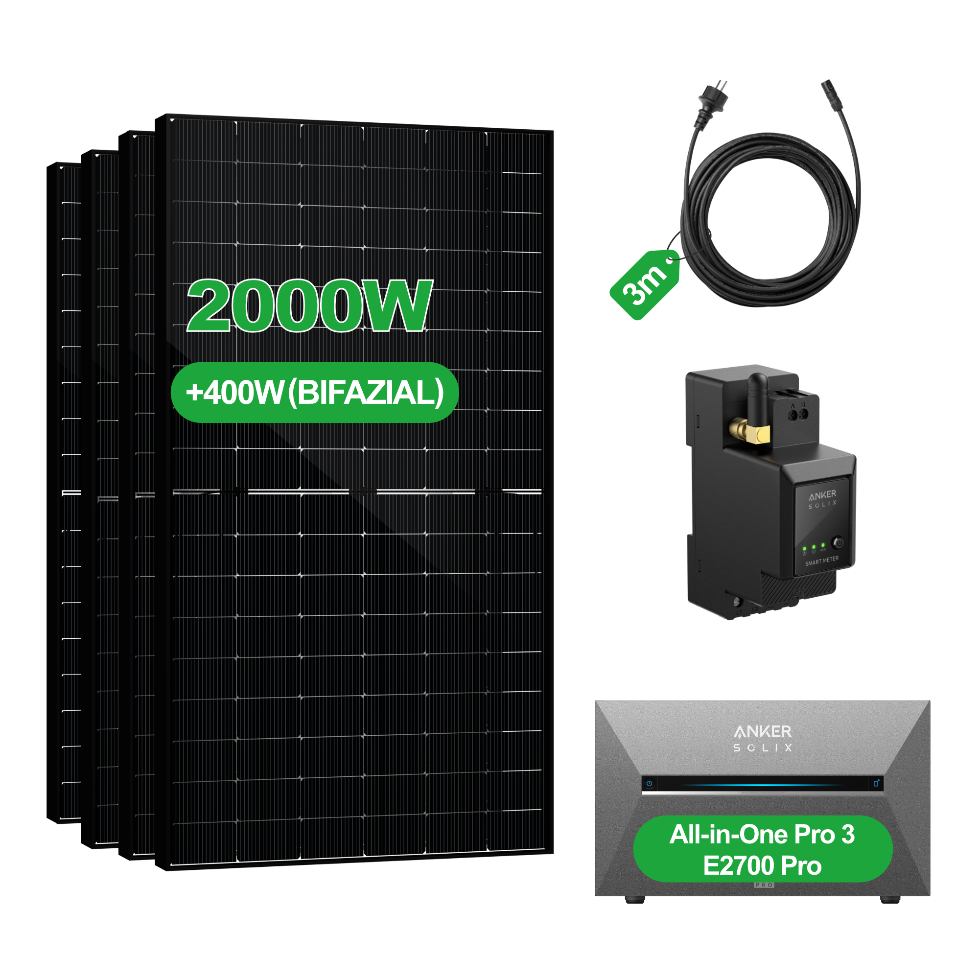Balkonkraftwerk mit Speicher – Anker SOLIX Solarbank 3 Pro E2700 (2,68 kWh) | SAKETE