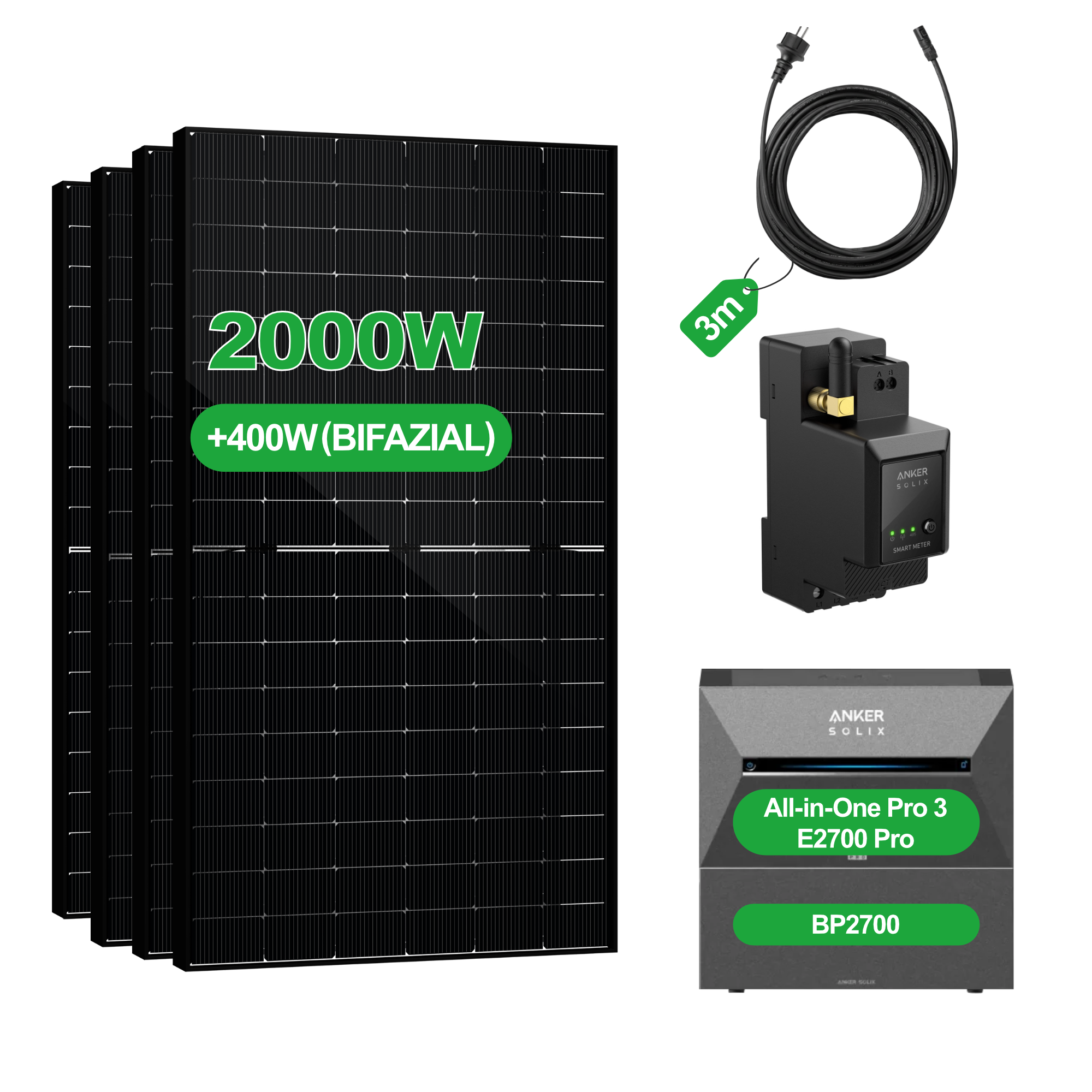 Balkonkraftwerk mit Speicher – Anker SOLIX Solarbank 3 Pro E2700 (2,68 kWh) | SAKETE