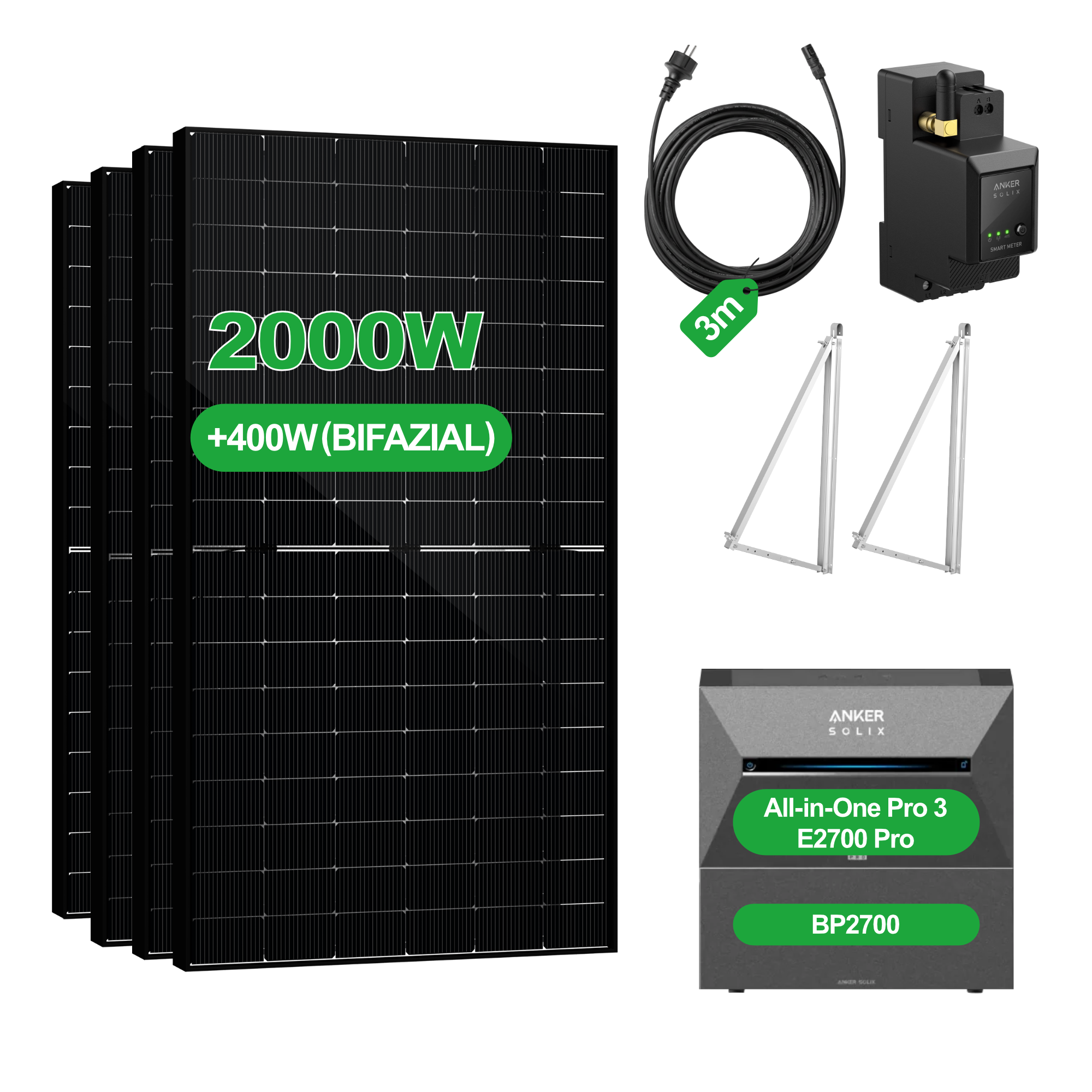 Balkonkraftwerk mit Speicher – Anker SOLIX Solarbank 3 Pro E2700 (2,68 kWh) | SAKETE