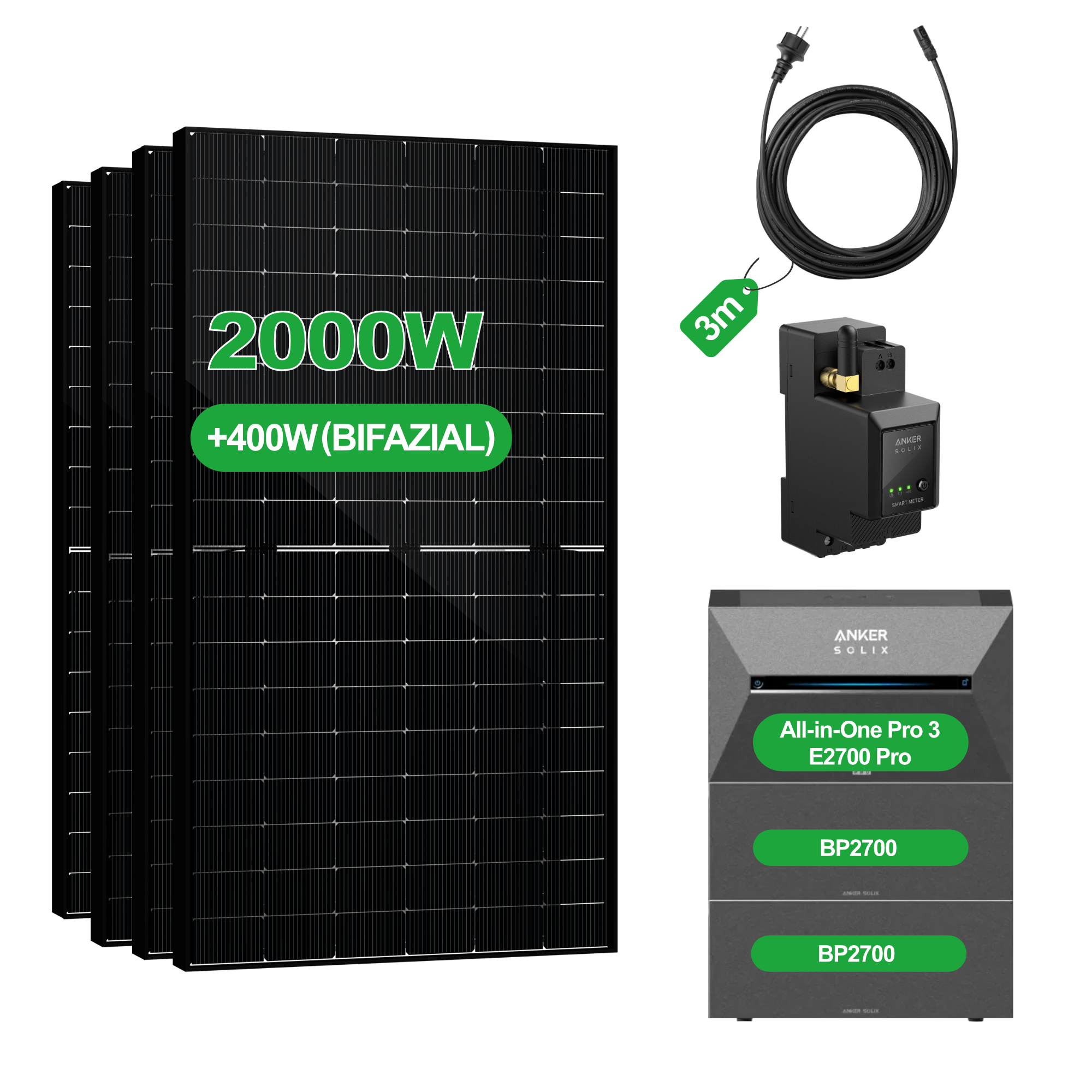 Balkonkraftwerk mit Speicher – Anker SOLIX Solarbank 3 Pro E2700 (2,68 kWh) | SAKETE