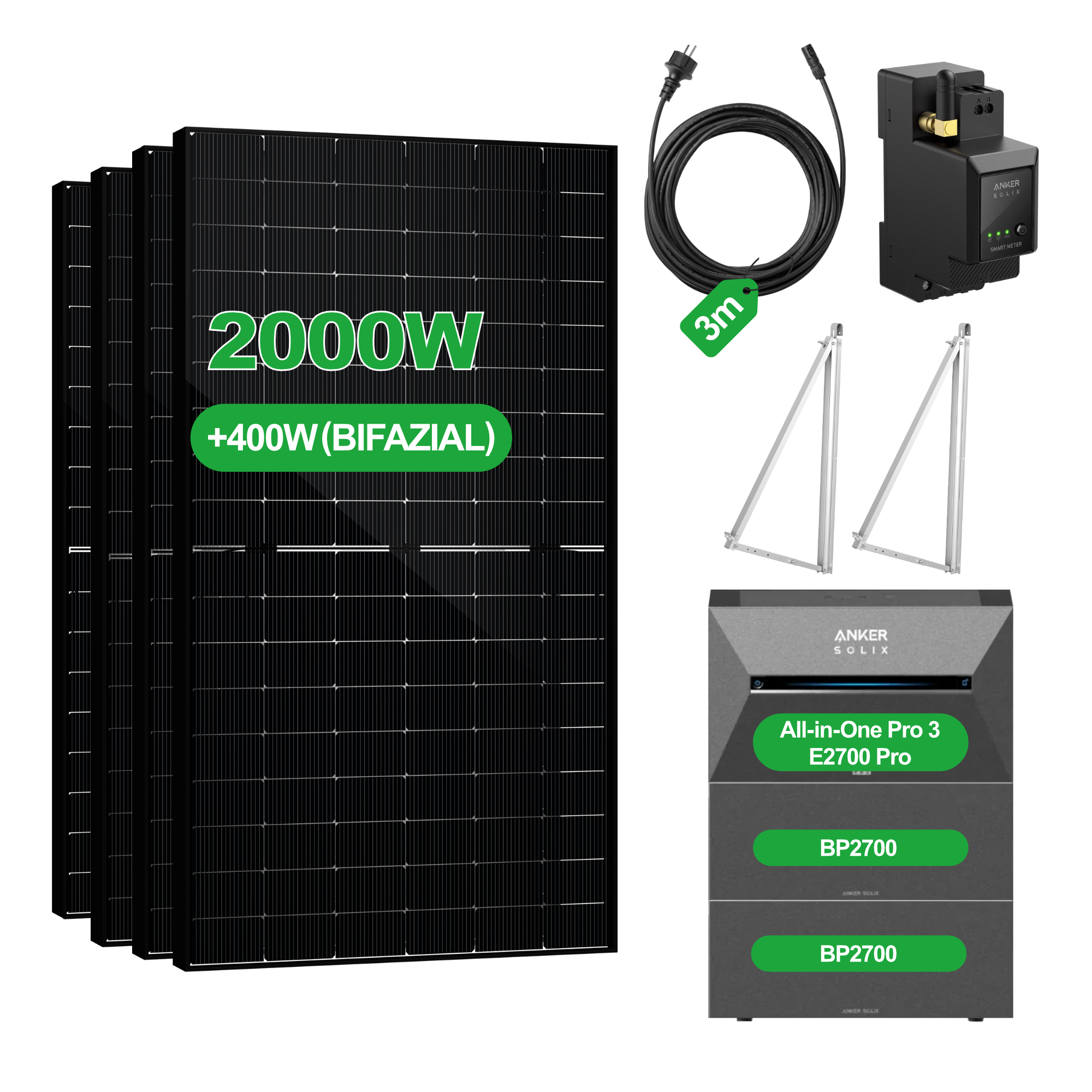 Balkonkraftwerk mit Speicher – Anker SOLIX Solarbank 3 Pro E2700 (2,68 kWh) | SAKETE