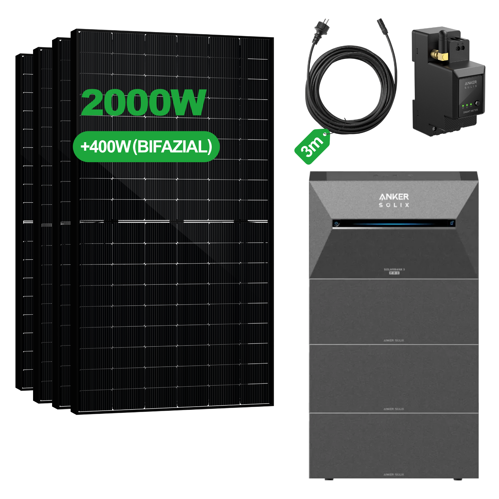 Balkonkraftwerk mit Speicher – Anker SOLIX Solarbank 3 Pro E2700 (2,68 kWh) | SAKETE
