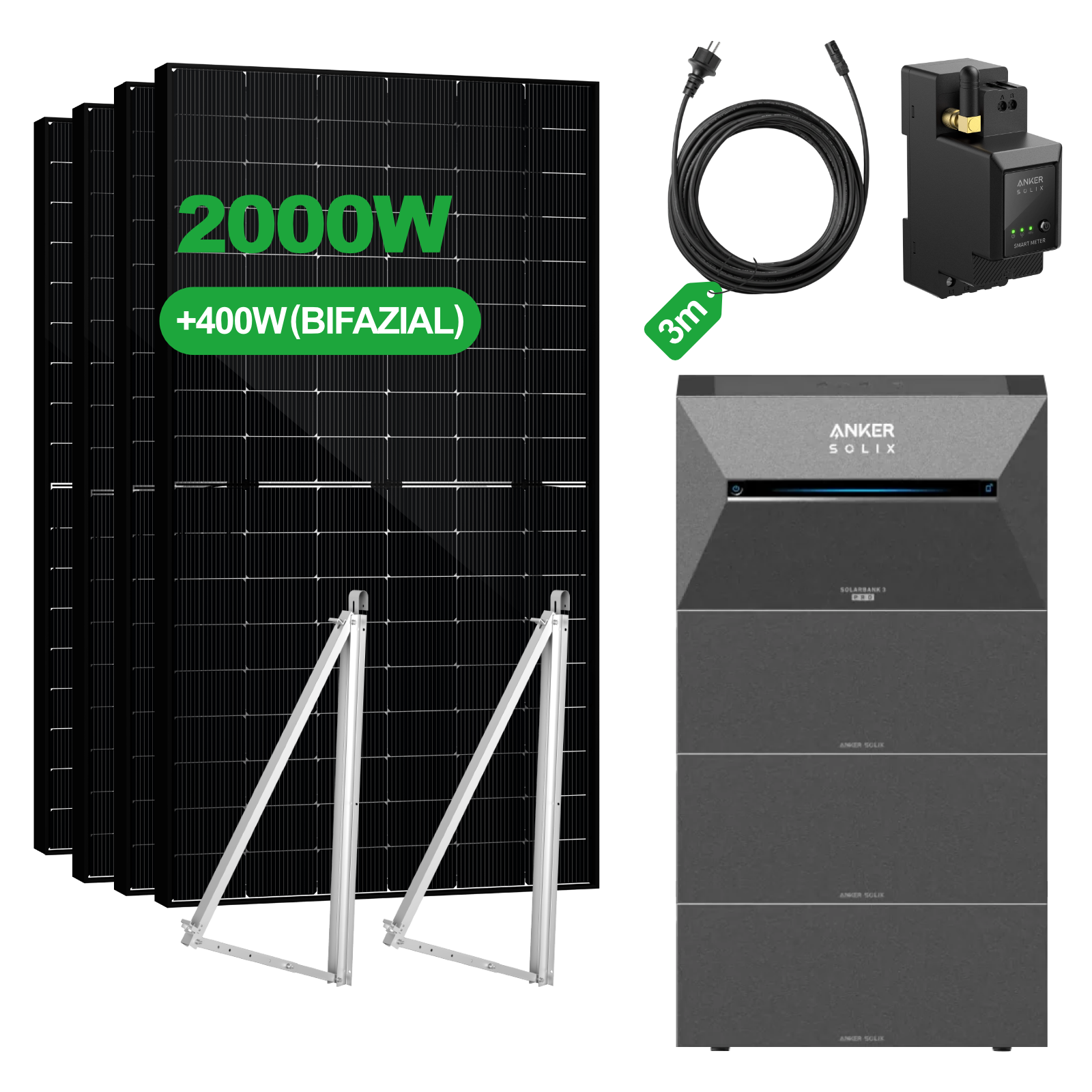 Balkonkraftwerk mit Speicher – Anker SOLIX Solarbank 3 Pro E2700 (2,68 kWh) | SAKETE
