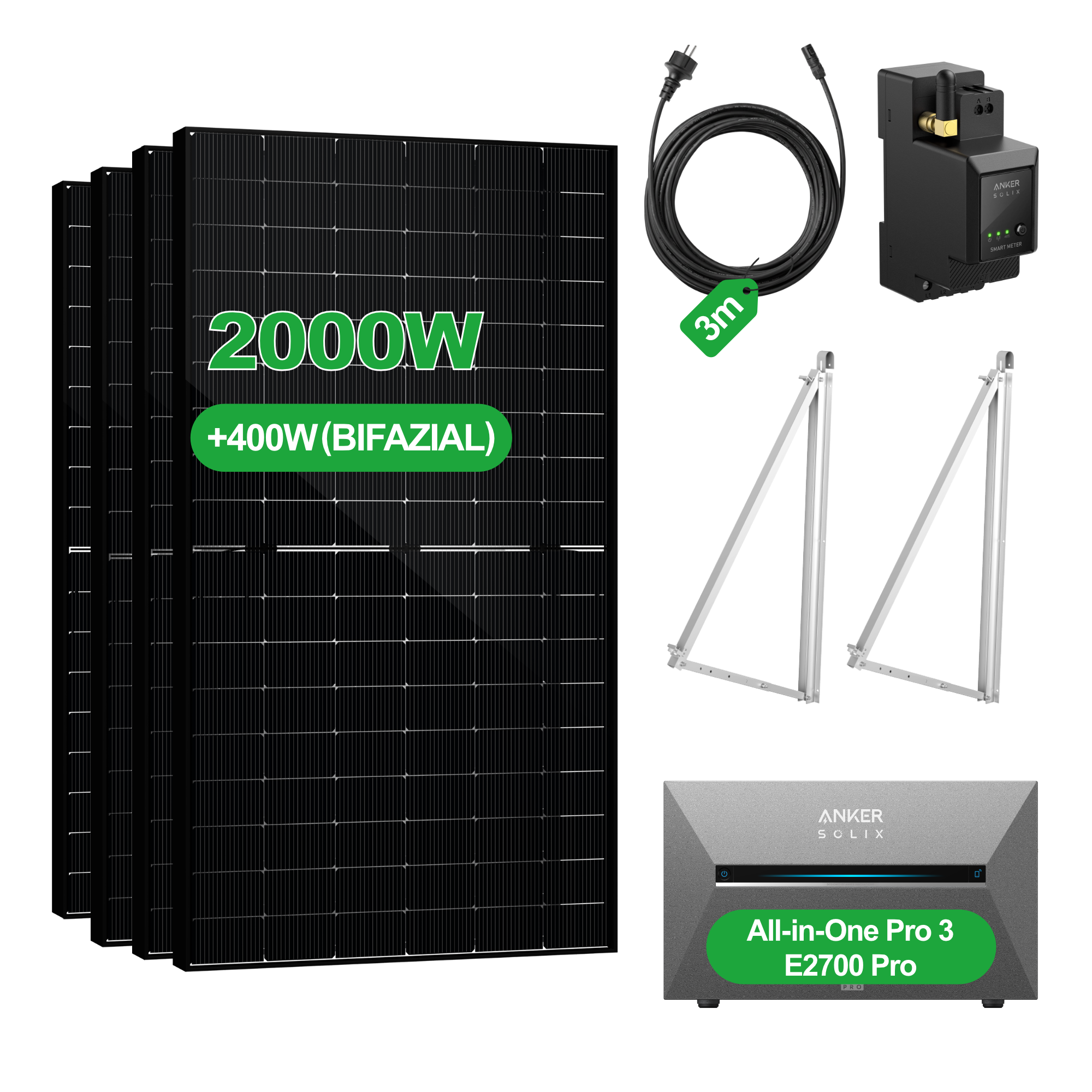 Balkonkraftwerk mit Speicher – Anker SOLIX Solarbank 3 Pro E2700 (2,68 kWh) | SAKETE