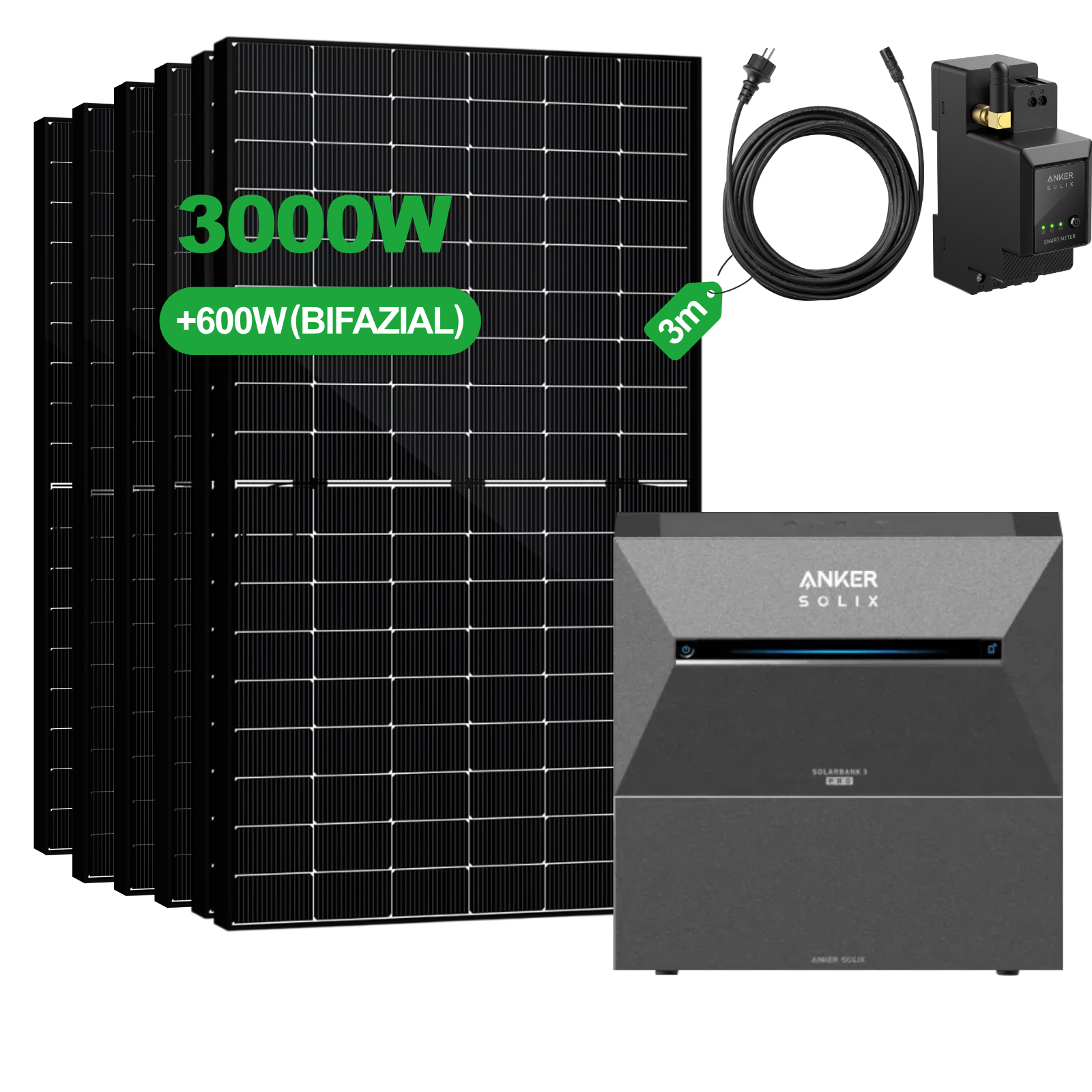 Balkonkraftwerk mit Speicher – Anker SOLIX Solarbank 3 Pro E2700 (2,68 kWh) | SAKETE
