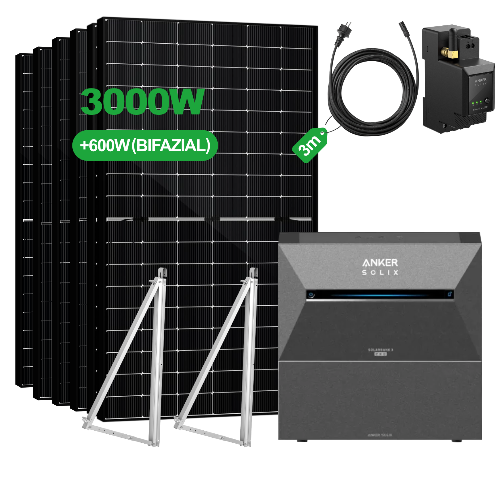 Balkonkraftwerk mit Speicher – Anker SOLIX Solarbank 3 Pro E2700 (2,68 kWh) | SAKETE