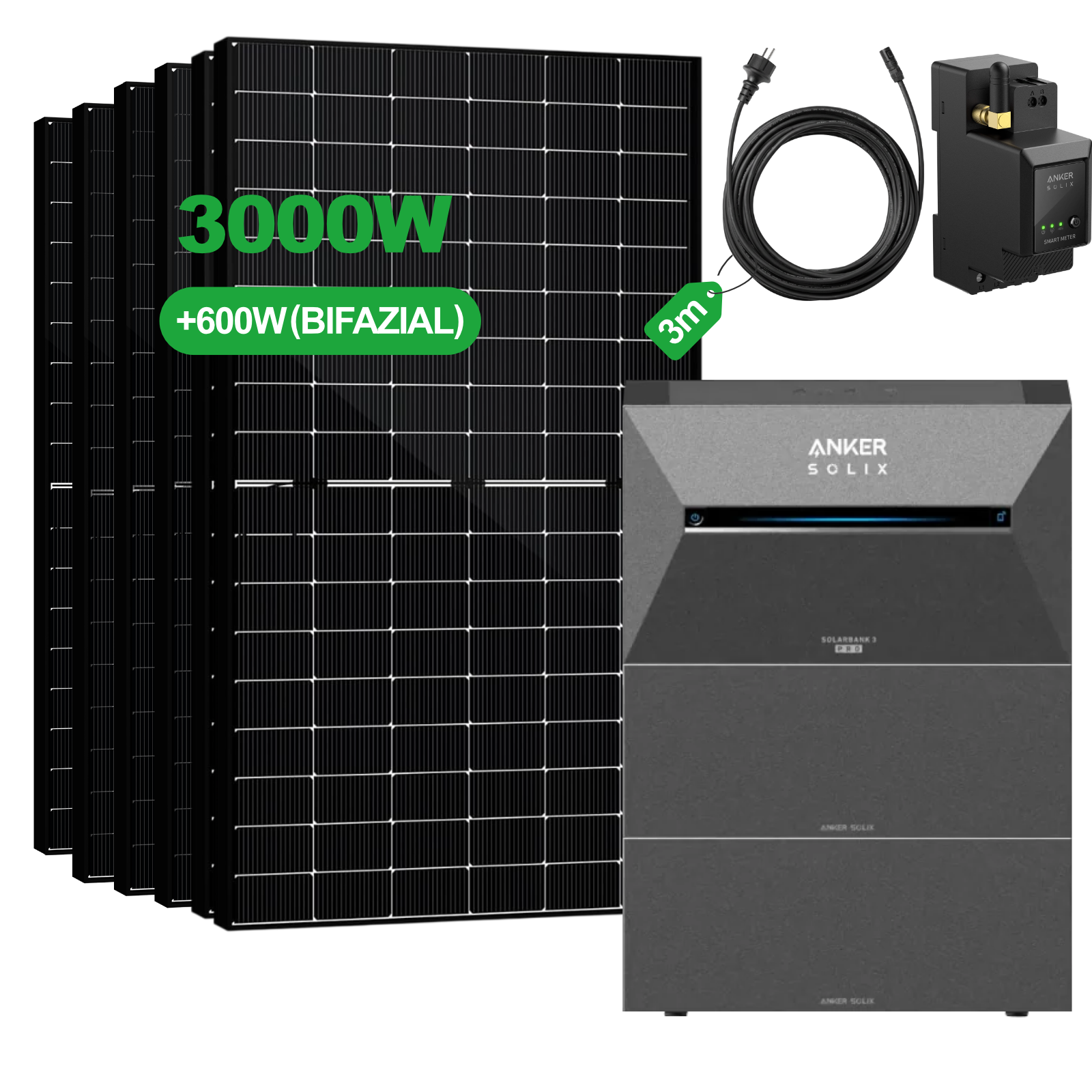 Balkonkraftwerk mit Speicher – Anker SOLIX Solarbank 3 Pro E2700 (2,68 kWh) | SAKETE