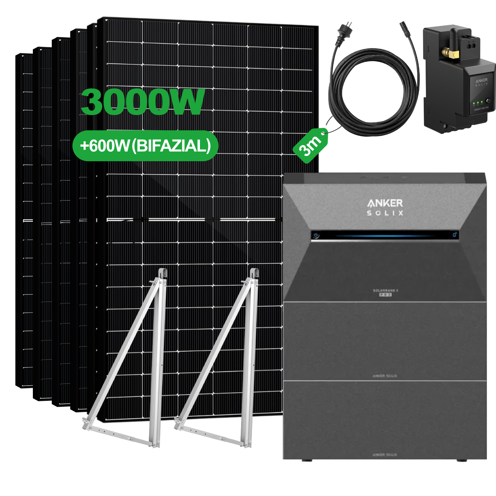 Balkonkraftwerk mit Speicher – Anker SOLIX Solarbank 3 Pro E2700 (2,68 kWh) | SAKETE