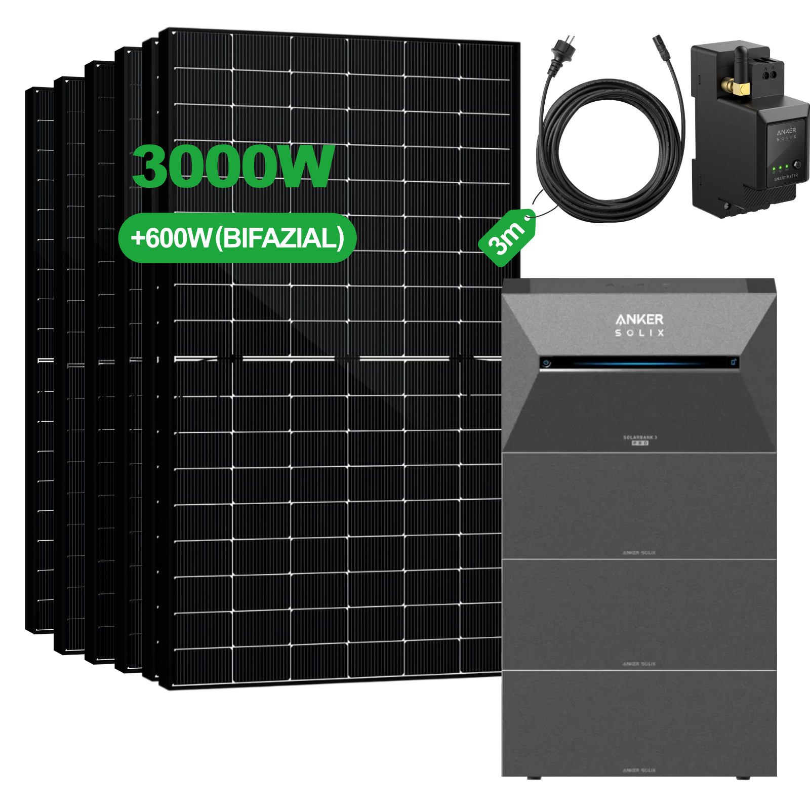 Balkonkraftwerk mit Speicher – Anker SOLIX Solarbank 3 Pro E2700 (2,68 kWh) | SAKETE