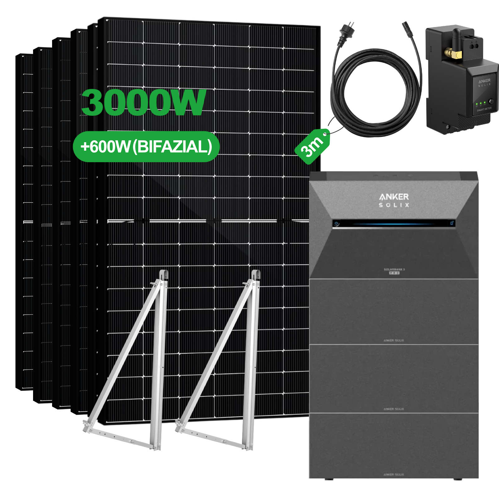 Balkonkraftwerk mit Speicher – Anker SOLIX Solarbank 3 Pro E2700 (2,68 kWh) | SAKETE