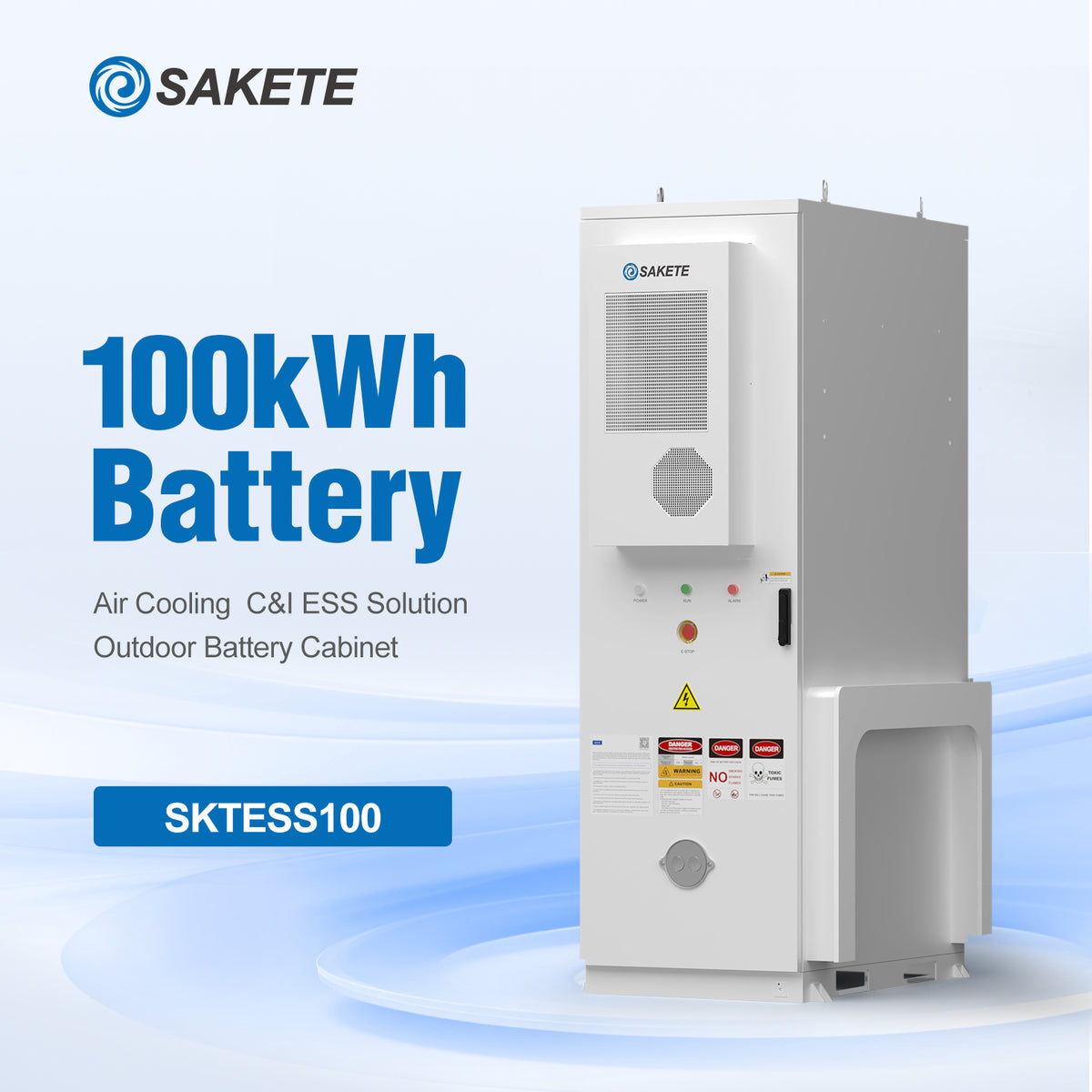 SAKETE Lithium ESS Batterieschrank 100kWh Wasserdichter Außenschrank für Gewerbliche Nutzung