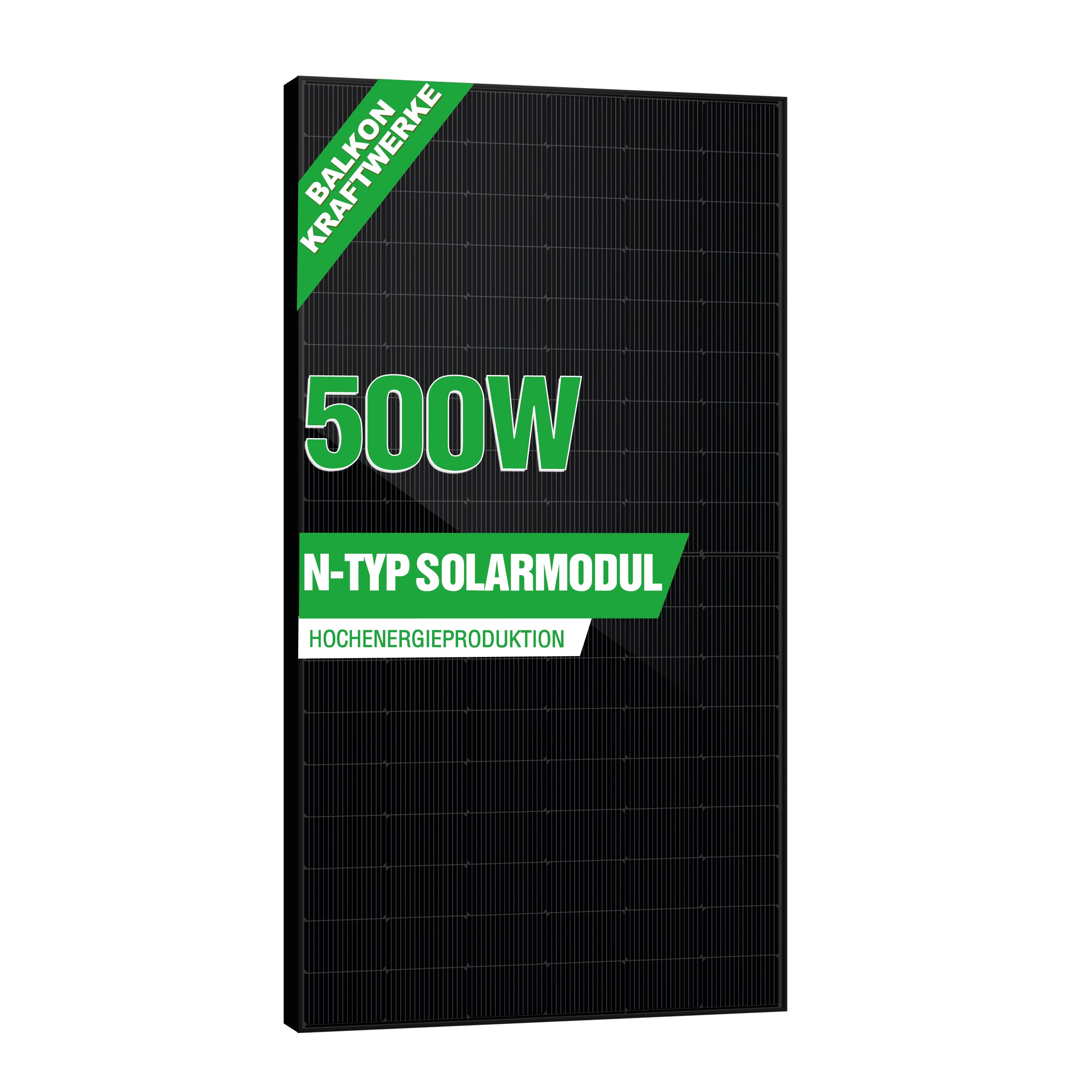 SAKETE Solarmodul 500W – N-Typ Full Black Solarpanel mit Halbzellen-Technologie, geeignet für Balkonkraftwerk, 500W PV Panel